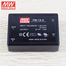 Mean Well 15W 5V Módulo AC / DC a bordo Tipo Fuente de alimentación Tipo médico encapsulado Tipo PM-15-5